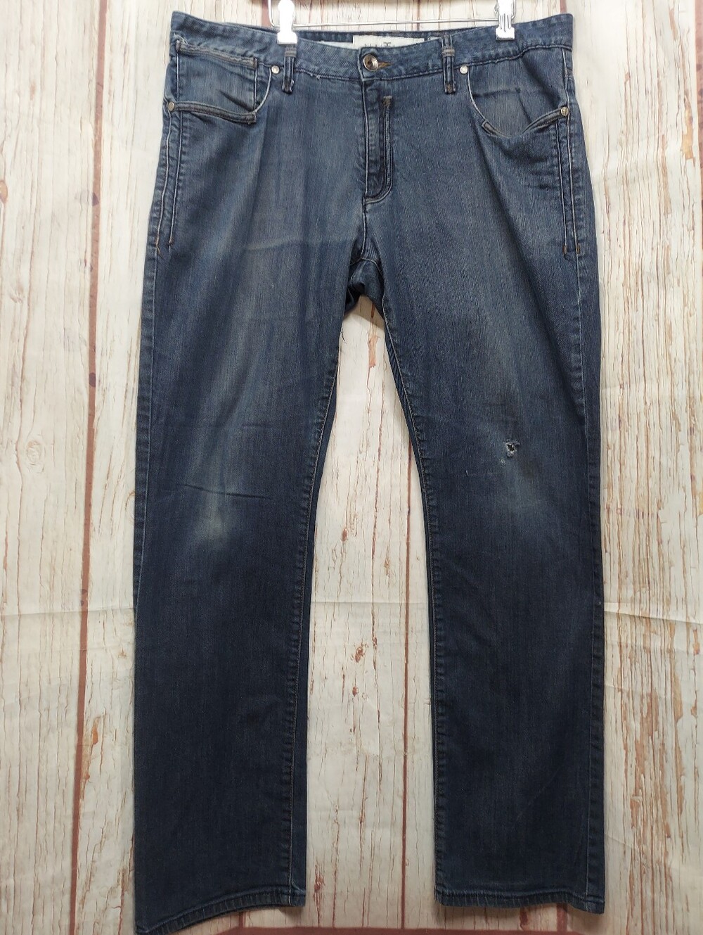 Five Four Relaxed Distressed Men's Dark Blue Fade Denim Jeans